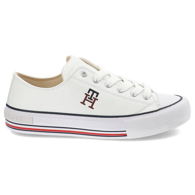 Turnschuhe TOMMY HILFIGER - T3A9-32287-1355100-Low Cut Lace-Up Sneaker White 100